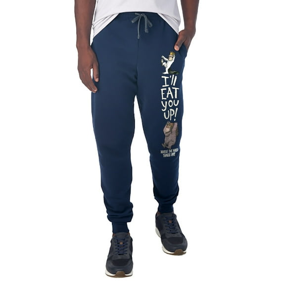 Where the Wild Things Are Eat You Up Unisex Jogger Sweatpants with Pockets for Men and Women, Navy, 2X-Large