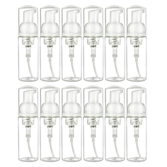 10PC Clear Plastic Foamer Bottle 1.7oz 50ml Pump Mini Travel Size Soap Dispenser
