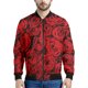 thumbnail image 3 of Chaqueta con cremallera y estampado de flores de rosas para hombre, abrigo con estampado floral en 3D de plantas, chaquetas informales de gran tamaño, ropa de calle, mangas largas, 3 of 5