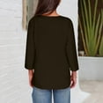 thumbnail image 4 of aidice T Shirts for Women Casual Notched V Neck 3/4 Length Sleeve Tops Button Comfy Fitting Shirts, 4 of 6