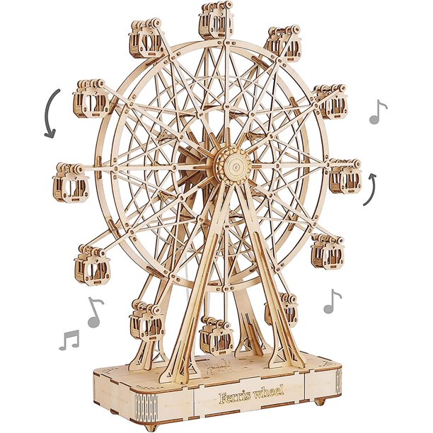 Rompecabezas de madera 3D, caja de música con manivela, juguetes Machinarium, kit de artesanía de madera para bricolaje, regalo creativo para niños, niñas, adultos, niños cuando Na