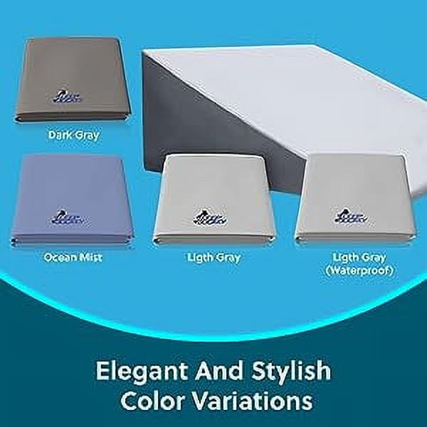 Sleep Jockey Pillow Cover for Bed Wedge - Ultrasoft Bamboo Wedge Pillow Case Cover with Zipper - Multiple Sizes to fit Most Sleep Wedges - Easy Care, Long Lasting (12", Dark Gray)