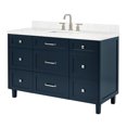 thumbnail image 6 of ARIEL Monroe 54 Inch Single Rectangle Sink Bathroom Vanity With Carrara White Quartz Countertop 1.5 Inch Edge In Midnight Blue, 6 of 7