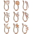 thumbnail image 1 of Bangcool Fake Nose Cuff Rhinestone 9PCS Mini Non Piercing Faux Nose Ring Ear Clip Jewelry, 1 of 6