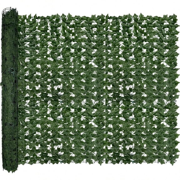 Artificial Ivy Privacy Fence Roll Screen128 by 72 64 SQFT UVAnti Faux Hedge Fence and Fake Ivy Vine Leaf Wall Panels for IndoorOutdoor Green Backdrop Garden Greenery Decor