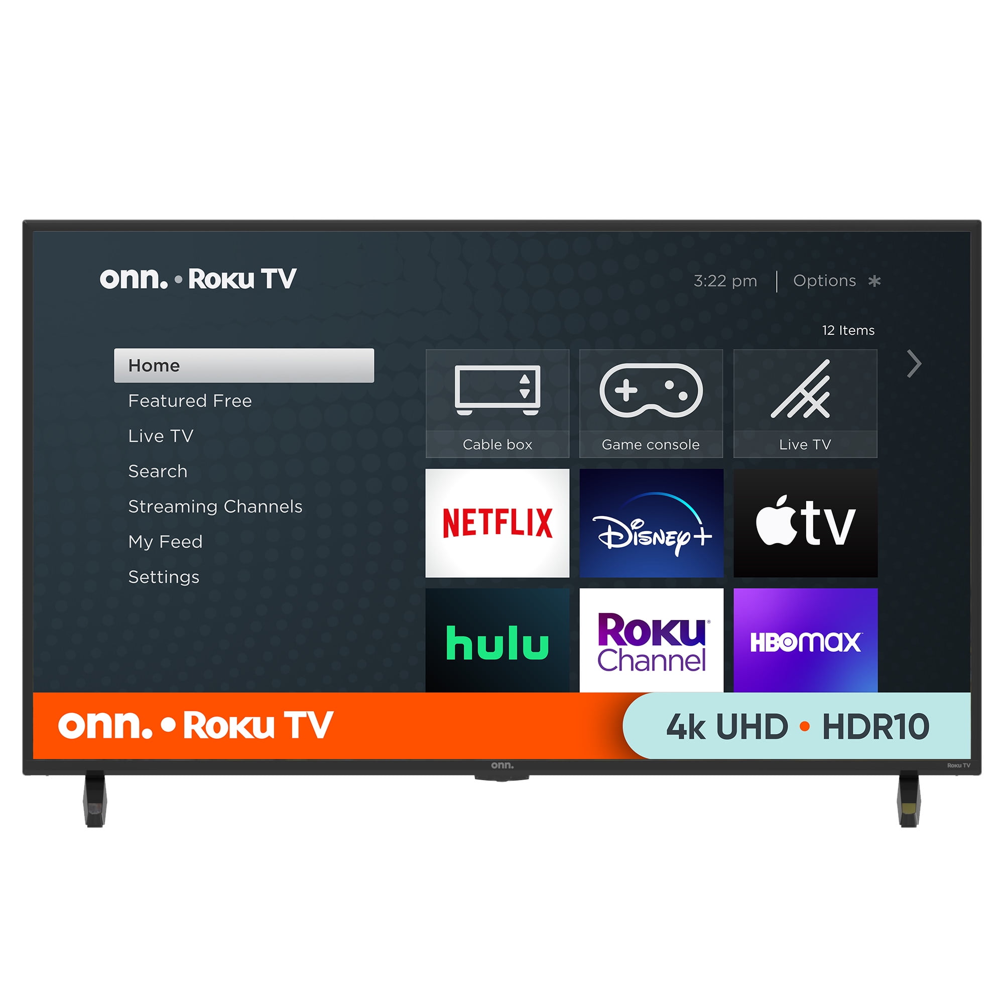 onn. 43 Class 4K UHD (2160P) LED Roku Smart TV HDR (100012584)