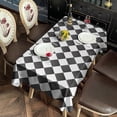 thumbnail image 2 of Black and White Checkerboard Checkered Rectangle Tablecloth 60"x120",Waterproof Polyester Rectangle Table Cloth, Wipeable Spillproof Polyester Tablecloth for Dining, Camping, Indoor and Outdoor, 2 of 6