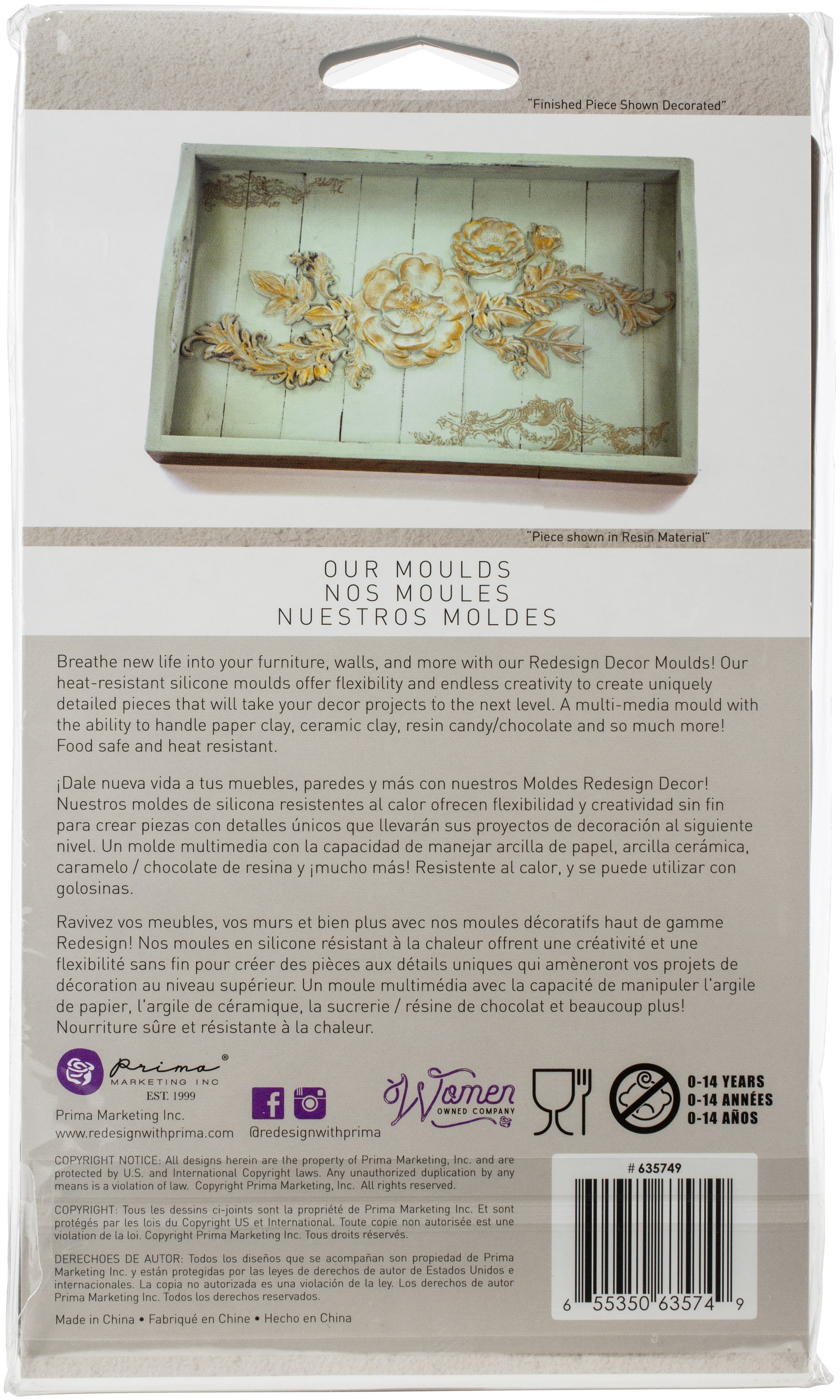 Prima Marketing Re-Design Mould 5/"X8/"X8mm-In Bloom 635732