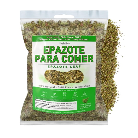 Herbalista - Viral 5oz (141g) Epazote Para Comer Spice & Herbal Tea - Premium Hoja de Calidad | 100% All-Natural Loose Leaf