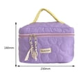 thumbnail image 2 of Bolsa de cosméticos de lavado informal Acolchado de moda simple para el trabajo (Flores púrpura) Ndcxsfigh Para Estrenar, 2 of 5