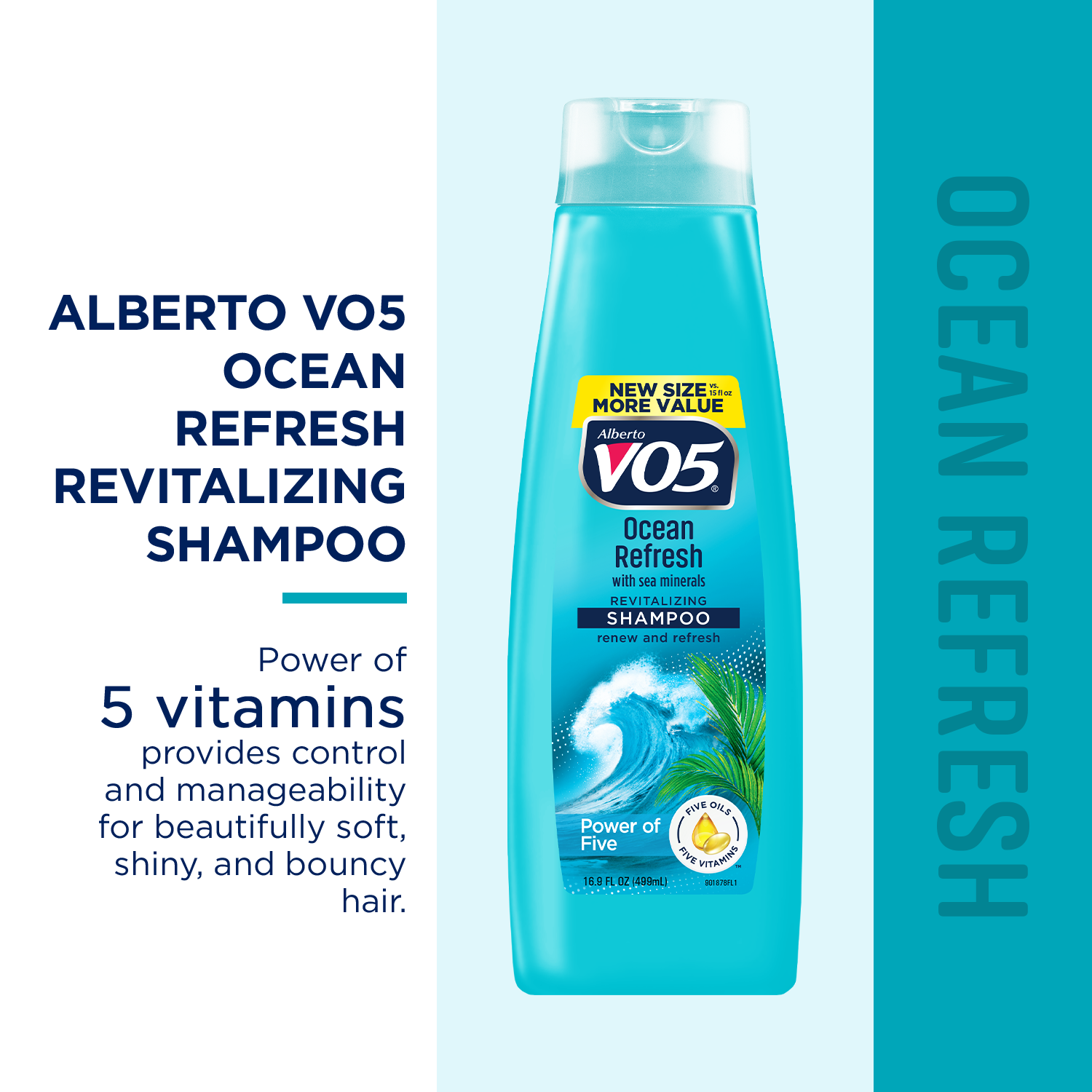 Alberto VO5 Ocean Refresh Revitalizing Shampoo with Sea Minerals, for All Hair Types, 16.9 oz - image 3 of 6