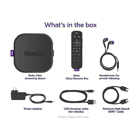 Roku Ultra | 4K/HDR/Dolby Vision Streaming Device and Voice Remote Pro with Rechargeable Battery - Black