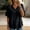 A1-Black, variant on Tunic with Frayed Trim 3/4 Length Sleeve Tassel Trim Blouse Fringe Trim Layered Ruffle Sleeve Tunic V Neck Tunic Top Summer Blouses Linen Tunic Womens Blouses Gauze Work Blouse Red M