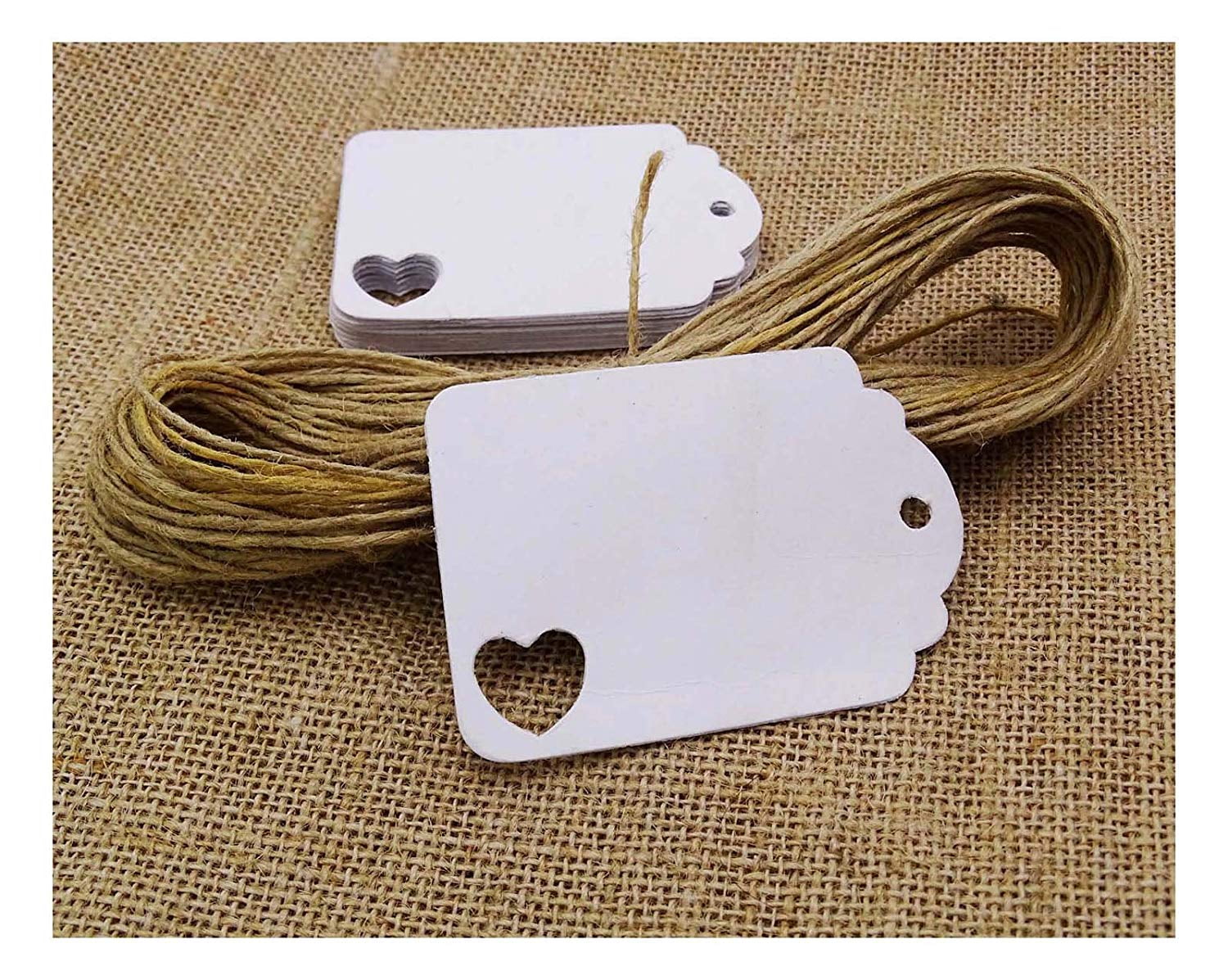 Details about   100Pcs White Blank Label Price Tags Hanging With Elastic Tied String Supplies 