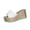 32#White, variant on Women’s Solid Wide Strap Textured Wedge Slide Sandals, Open Toe Holiday Platform Slip-On Slippers