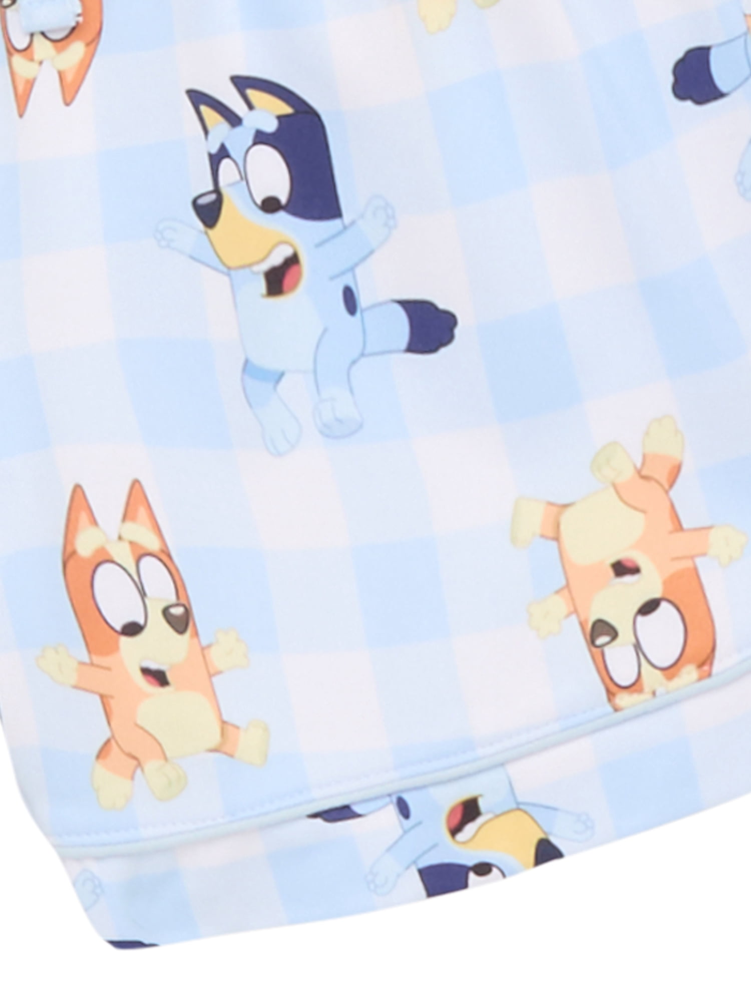 Bluey Girls Short Sleeve Button Down Top with Shorts, 2-Piece Pajama Set, Sizes 4-12
