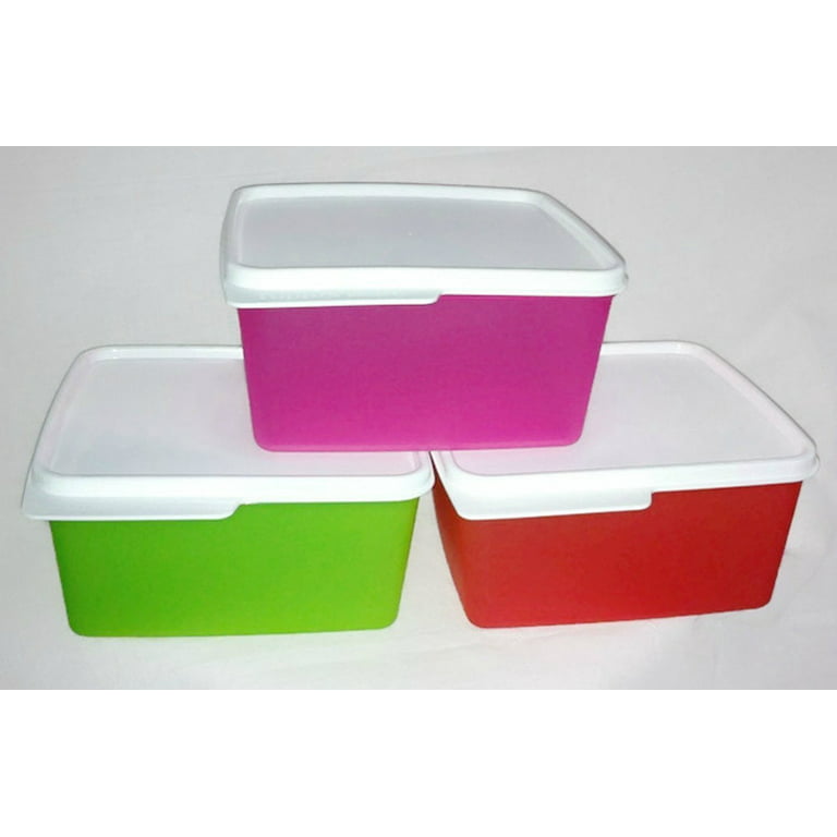Tupperware keep tab medium set of 3, (1.2 Lt),pink, red and green 
