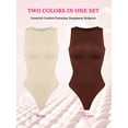 thumbnail image 3 of MANIFIQUE Shapewear Bodysuits for Women Tummy Control - Sleeveless Crew Neck Thong Boduysuit Body Shaper, 3 of 7
