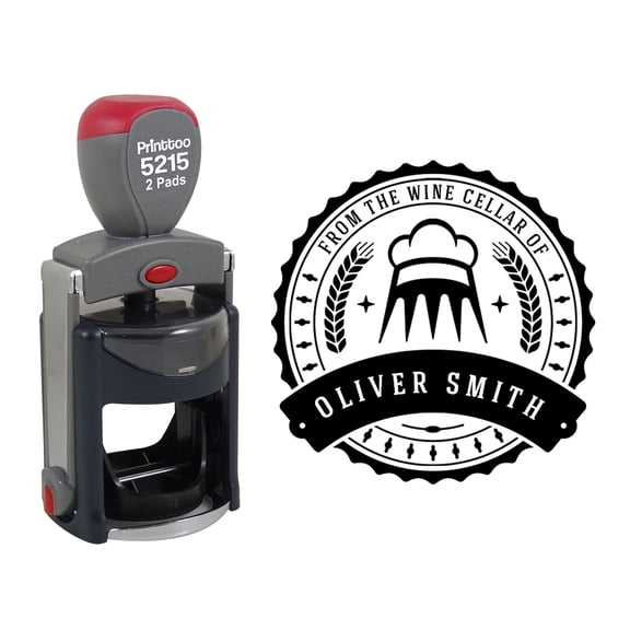 Printtoo Roound Personalized&nbsp;Black Self Inking Kitchen Stamp Custom From The Wine Cellar Of Rubber&nbsp;Stamper-45 mm
