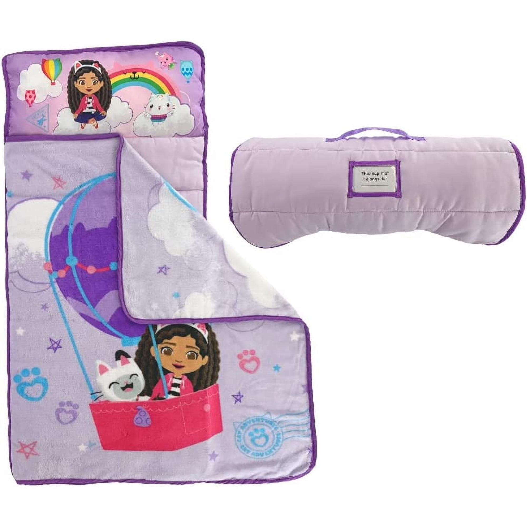 Gabby's Dollhouse Toddler Nap Mat with Pillow and Blanket Perfect for Preschool, Daycare and Travel