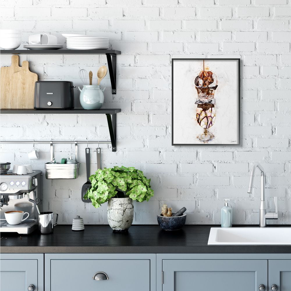 Stupell Industries Fashion Brand Dessert Cup Watercolor Painting Framed Wall Art by Ziwei Li