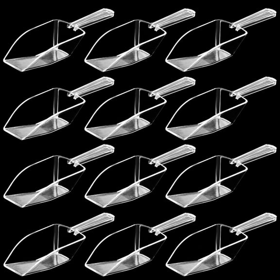 Bedwina Acrylic Plastic Scoops, Clear Mini Scoops for Candy Buffet and Ice Cream Toppings, 5.5”, 24-Pack