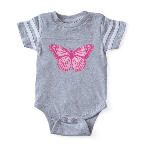 CafePress - Butterfly Pink - Cute Infant Baby Football Bodysuit