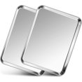 thumbnail image 1 of Small Baking Toaster Oven Pan P&P CHEF Stainless Steel Toaster Oven Tray Rectangle .\uD x .\uD x \uD Non Durable Mirror Finish Easy Clean, 1 of 7