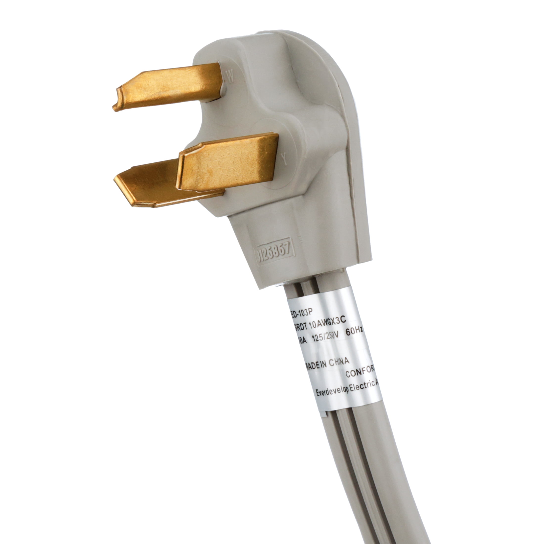 GoGreen Power GG-27104 4 ft 3-Wire Dryer Cord 20 Amps