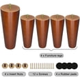 thumbnail image 3 of Patas De Muebles De Gabinete De 4 Pulgadas Patas De Muebles De Madera Patas De Gabinete De Servicio Pesado Redondas Con 4 Almohadillas De Instalación 4 Almohadillas Antideslizantes Para 4 Piezas Yuarrent TO005729-03, 3 of 6