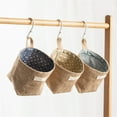 thumbnail image 2 of Small Foldable Linen Wall Hanging Storage Bag Organizer Pocket, Decorative Closet Door Home Organization Storage Basket for Office Bedroom, 4.52" x 5.11" Family Storage (4 PCS), 2 of 9