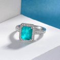 thumbnail image 3 of GICA GEMA 925 Sterling Silver Paraiba Tourmaline Gemstone Wedding Engagement Ring Fine Jewelry, 3 of 5