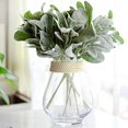 thumbnail image 1 of HSHDLDF 10PCS Artificial Flocked Rabbit Ear Leaf Faux Greenery Stems Lamb Ear Bouquet Foliage Picks Fake Greenery Plant for Home Wedding Vase DIY Craft Floral Arrangement, 1 of 7