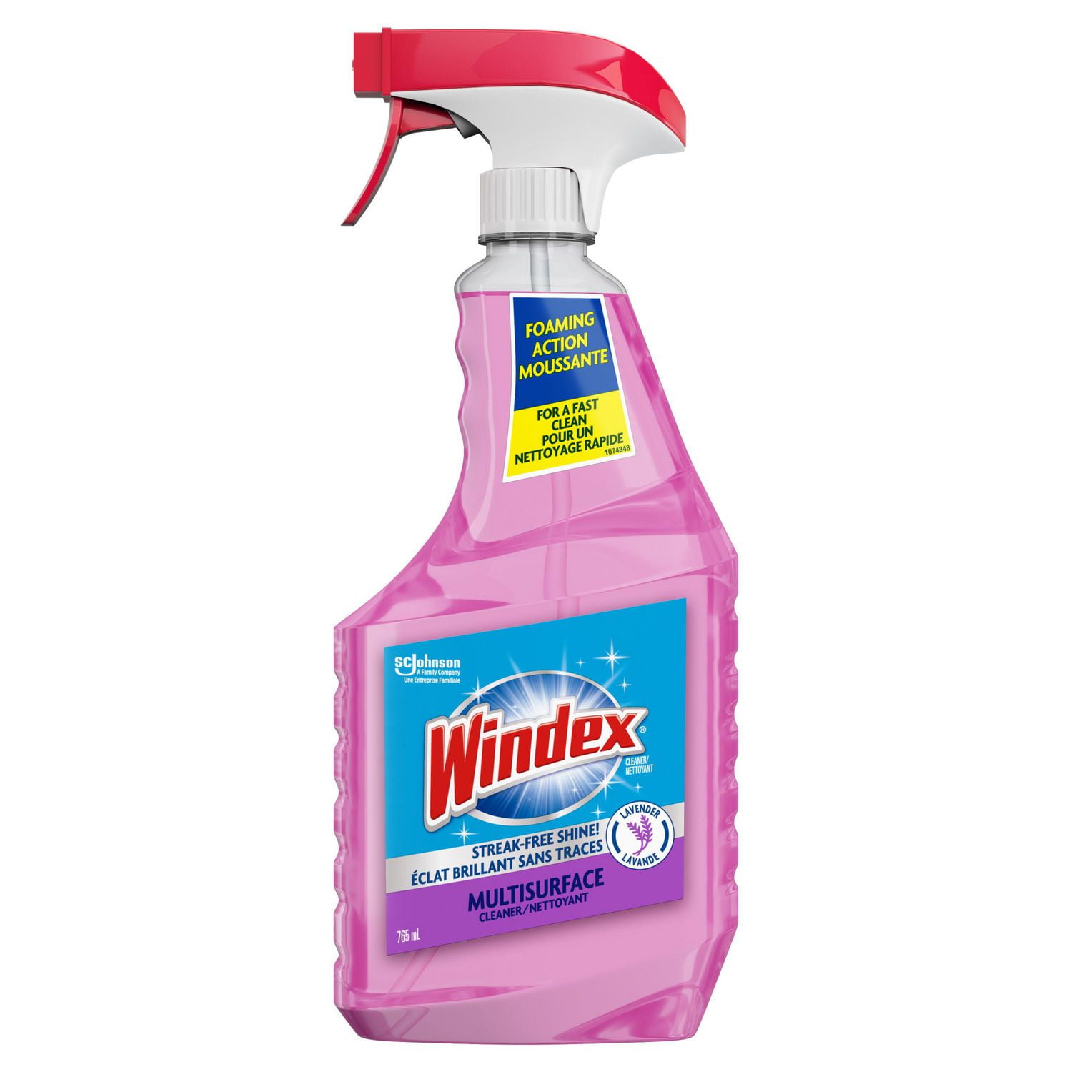 Windex Multi Surface Nettoyant Lavande, Parfait pour les comptoirs, les salles de bain et bien plus, 765 mL 765 mL