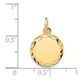 thumbnail image 3 of Auriga Fine Jewelry 14K Yellow Gold Etched .009 Gauge Engravable Round Disc Charm for Women (L-20mm, W-13mm), 3 of 5