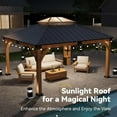 thumbnail image 3 of Auhilence 12x14FT Cedar Wood Gazebo with Sunlight Roof &Storage Cabinet, 3 of 8