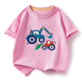 thumbnail image 2 of T-shirt pour Enfants, T-shirt Graphique Décontracté à Manches Courtes et Col Rond avec Mélange Doux de Polyester-Spandex, Tissu Respirant, pour Garçons et Filles de 2 à 10 Ans, 2 of 5