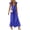 Blue, variant on Women's Summer Casual Maxi Dresses Cap Sleeve V Neck Smocked Long Pockets Party Sundress Vacation Outfits