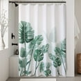 thumbnail image 5 of Shower Curtain for Bathroom, Green Tropical Leaves Shower Curtain Summer Spa Beach Theme Bathroom Decoration Cute Palm Tree Plant Shower Curtain for Showers and Bathtubs, 72W x 72L, 5 of 6
