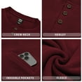 thumbnail image 4 of GENTS BLISS Henley Sweatshirts for Men Long Sleeve Crew Neck Men Sweatshirts Casual Pullover Tops with Pocket, 4 of 6