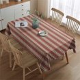 thumbnail image 2 of Brown and Red Christmas Striped Pattern Rectangle Tablecloth 60"x84",Waterproof Polyester Rectangle Table Cloth, Wipeable Spillproof Polyester Tablecloth for Dining, Camping, Indoor and Outdoor, 2 of 5