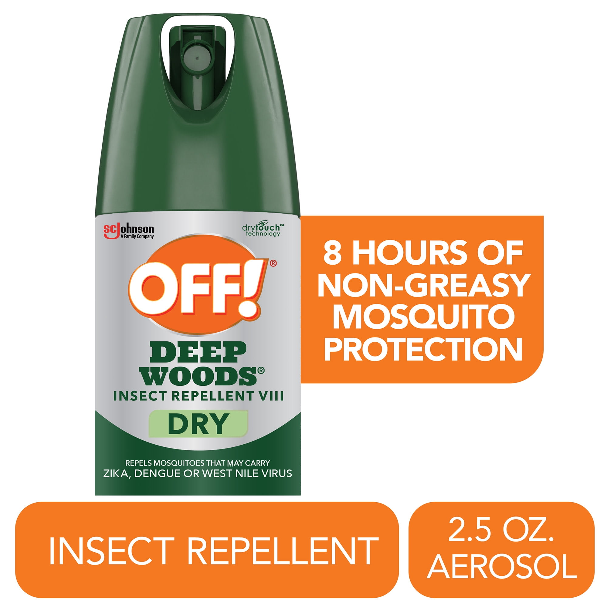 (2 pack) OFF! Deep Woods Mosquito Insect Repellent VIII Dry Bug Spray, 2.5 oz
