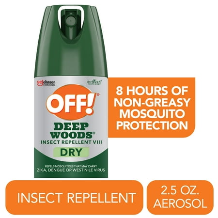 OFF! Deep Woods Long Lasting Protection 25% Deet Insect Repellent VIII Aerosol, 2.5 oz