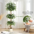 thumbnail image 3 of Artificial Ficus Silk with Curved Trunk,Faux Pot Plant Fake Silk Trees for In/Outdoor Home Decor, 3 of 7