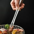thumbnail image 4 of Summercome Kitchen Tongs Korean BBQ Tweezers for Cooking Stainless Steel Kitchen Tweezers Grill Food Yakiniku Cooking Clamp Tool for Salad, Fish, Steak, Barbecue, Buffet, Meat (11 Inches), 4 of 9