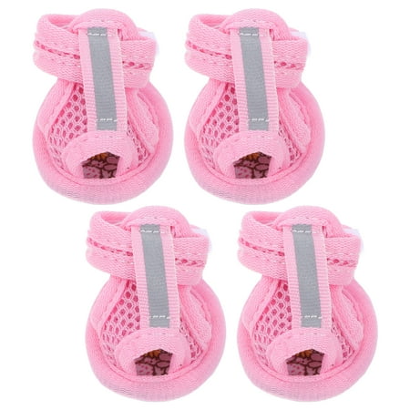 Qiysamall 4pcs puppy shoes for small dogs sandals summer shoes mesh sandals breathable summer shoes for puppy rubber supplies small shoes (  3. 5x4. 5cm )