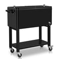 thumbnail image 3 of IVV 80Qt Portable Patio Party Bar Cart, Rolling Cooler Cart Ice Chest with Shelf and Bottle Opener, Black Freezer Incubator w/ Detachable Feet, 3 of 9