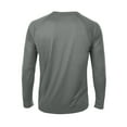 thumbnail image 5 of Domuza Rash Guard for Men Uv Protection Long Sleeve Beach Wear Lightweight Moisture Wicking Raglan Pullover Athletic Gym Blouse for Fishing Running Dark Gray XXXL, 5 of 6