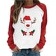 thumbnail image 2 of ICHUANYI Liquidación Camisetas informales con cuello redondo y mangas estampadas navideñas de primavera para mujer ICHUANYI WER202308232017, 2 of 7