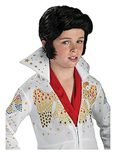 ELVIS PRESLEY CHILD COSTUME WIG Black Pompadour Kids King Rock 50s LICENSED NEW 